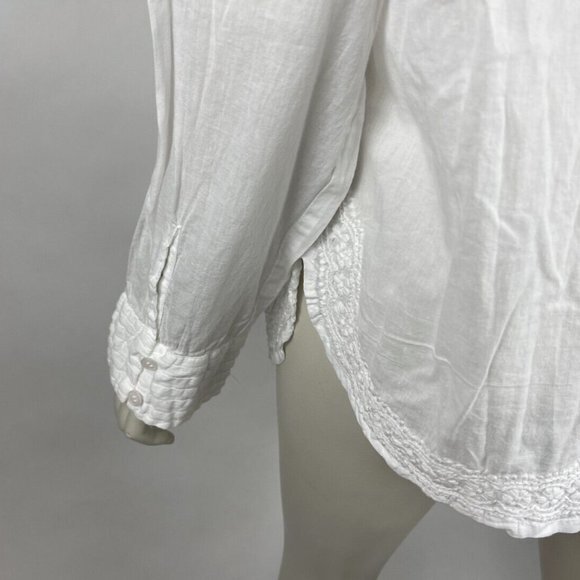 ipekevi Hand‎ made Blouse Top Women XL NWT Lightweight Cotton Embroidered White - Picture 10 of 16